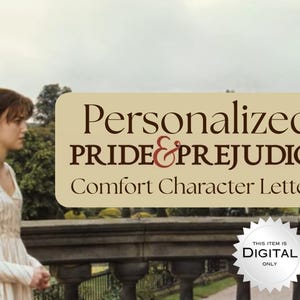 Carta de conforto personalizada de Orgulho e Preconceito | Presente digital por e-mail | Mensagem de fã de 1 a 5 páginas | Romance da Regência