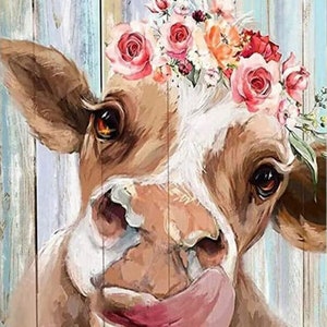 Adorable Cow Frameless Diamond Painting Kit – Feeling Pretty Sparkly LLC