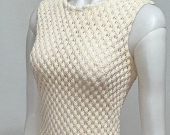 Lampl Cream Popcorn Knit Sheath