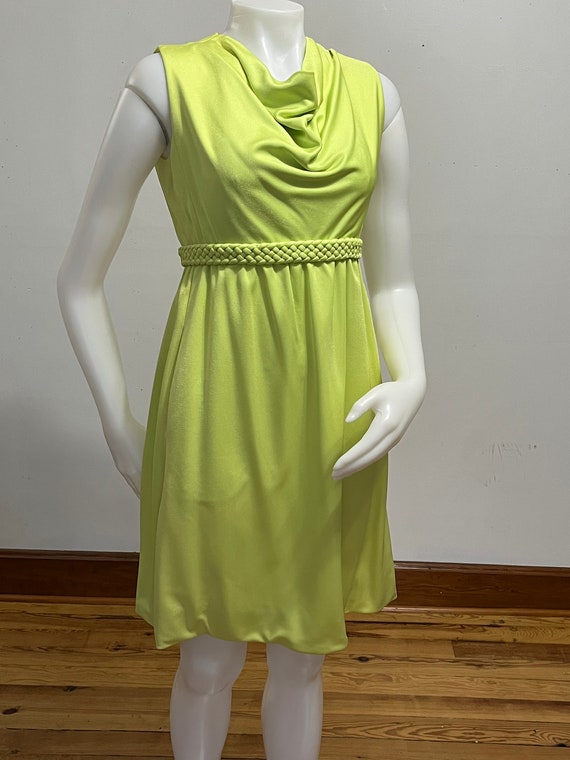 Victor Costa Grecian Dress in Lime - image 5