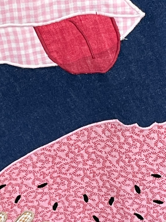 70's/80's Farm Scene Appliqués Brown Denim Wrap Skirt by Pretty Penny main image 1