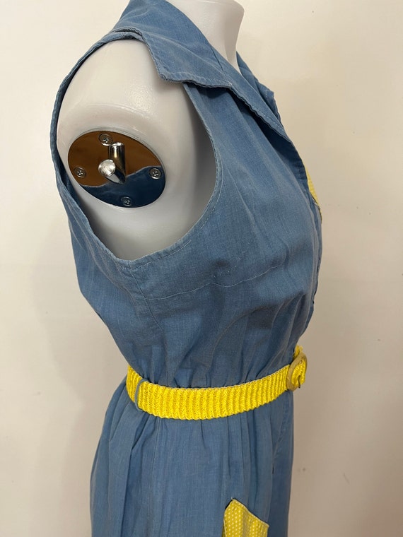 Loungees 1950s Chambray Romper with Patch Pockets - image 7