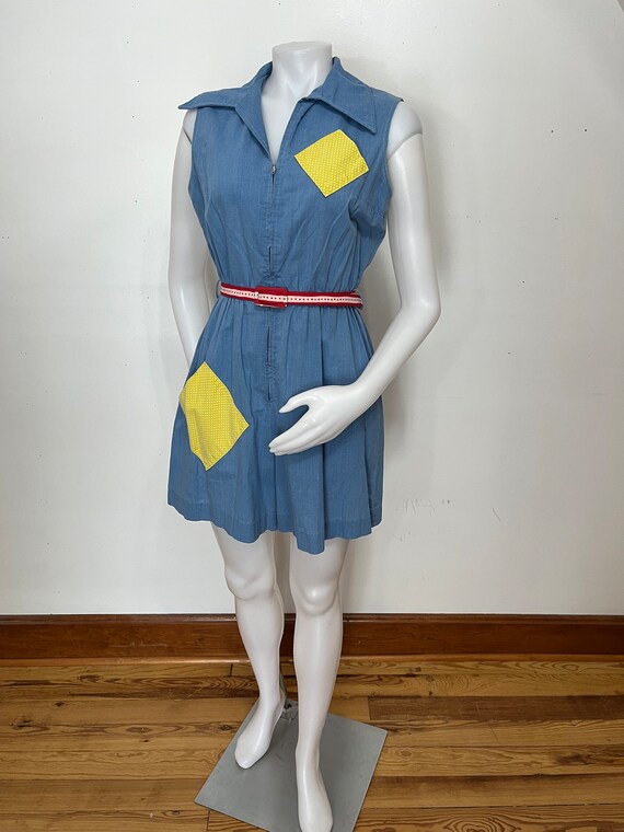 Loungees 1950s Chambray Romper with Patch Pockets - image 8