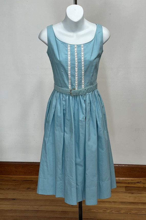 Baby Blue 50s Teen Party Dress - image 1