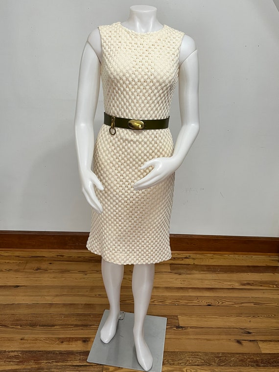 Lampl Cream Popcorn Knit Sheath - image 7