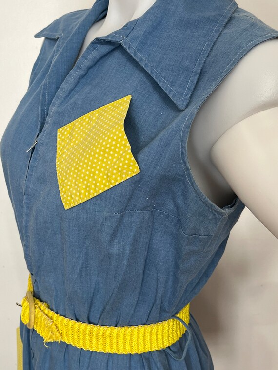Loungees 1950s Chambray Romper with Patch Pockets - image 6