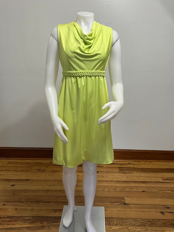 Victor Costa Grecian Dress in Lime - image 1
