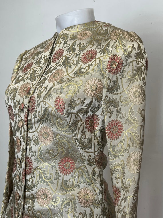 Dynasty Floral Print Silk Jacket - Gem