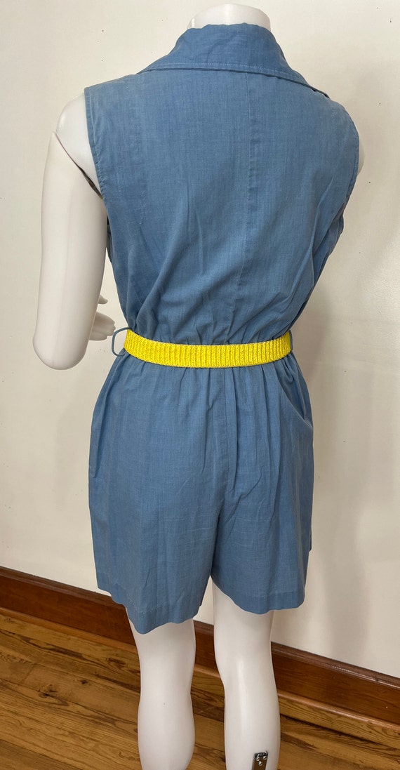 Loungees 1950s Chambray Romper with Patch Pockets - image 5