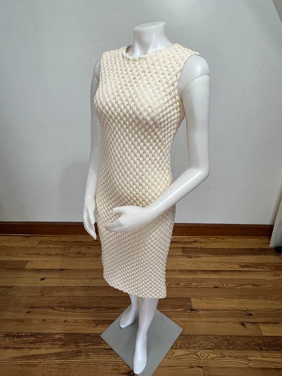 Lampl Cream Popcorn Knit Sheath