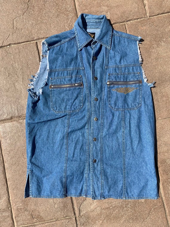 Denim Sleeveless Vest - Etsy
