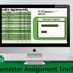 Easy-to-use Google Sheets Assignment Tracker, Digital Download Homework Organizer, Automatic Class Grade Calculations
