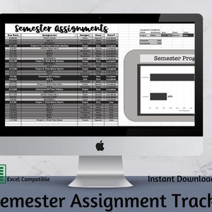 All-in-One Student Planner & Grade Calculator, Digital Download Excel Workbook Organize Assignments, Homework Tracker