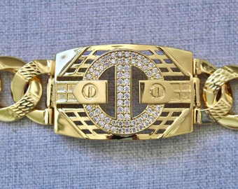 Medallion Gold Women Link Bracelet