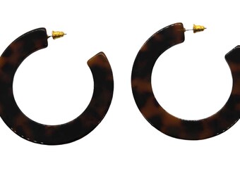 Tortoise C Hoop Earrings