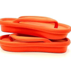 Orange Japanese Style Thick-Sole Flip Flops