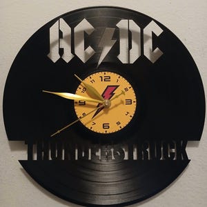 Upcycled AC/DC  Vinyl Record Clock