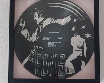 ELVIS Vinyl LP Record Shadow Box Wall Art