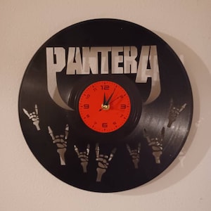 PANTERA Upcycled Vinyl Record Clock