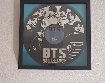 K-POP BOY BAND Vinyl Record Lp Shadow Box Wall Art