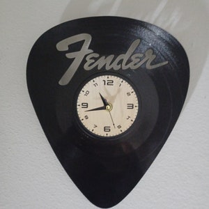 GUITAR PICK Fender Strat Vinyl Record  Clock