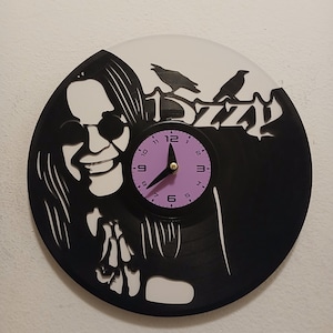 OZZY  Vinyl Record LP Clock with white background