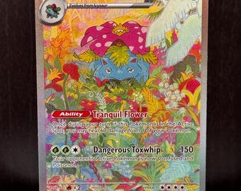Tarjeta personalizada texturizada Venusaur ex 151 (MEW) n.° 198