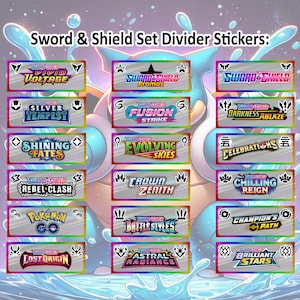 Sword & Shield Divider Vinyl Sticker Set