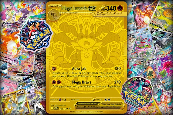 Mega Lucario Ex · Mega Evolution (MEG) #188 Custom Card - Etsy