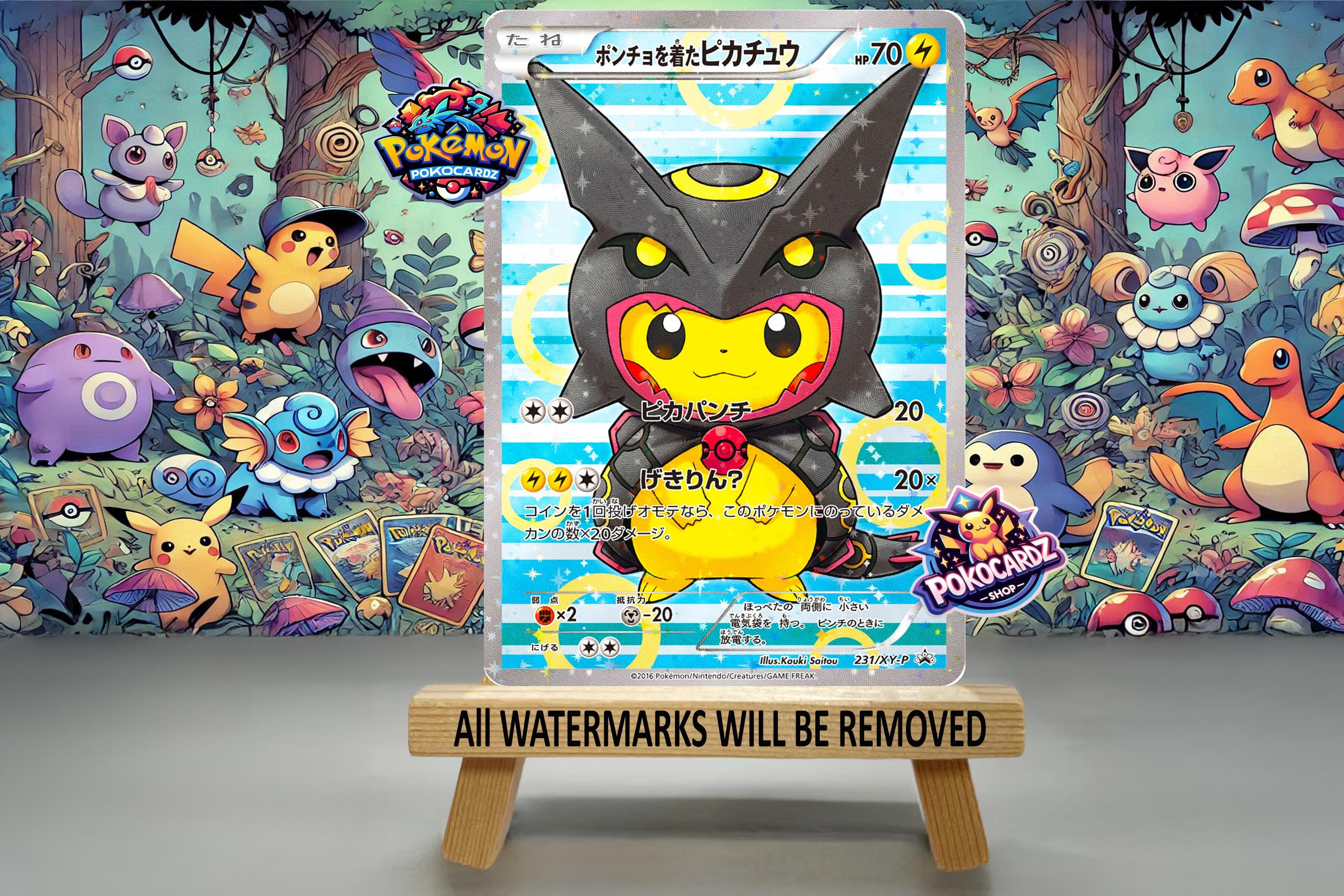 Poncho-wearing Pikachu - XY-P Promo 231 - Proxy Card - Etsy