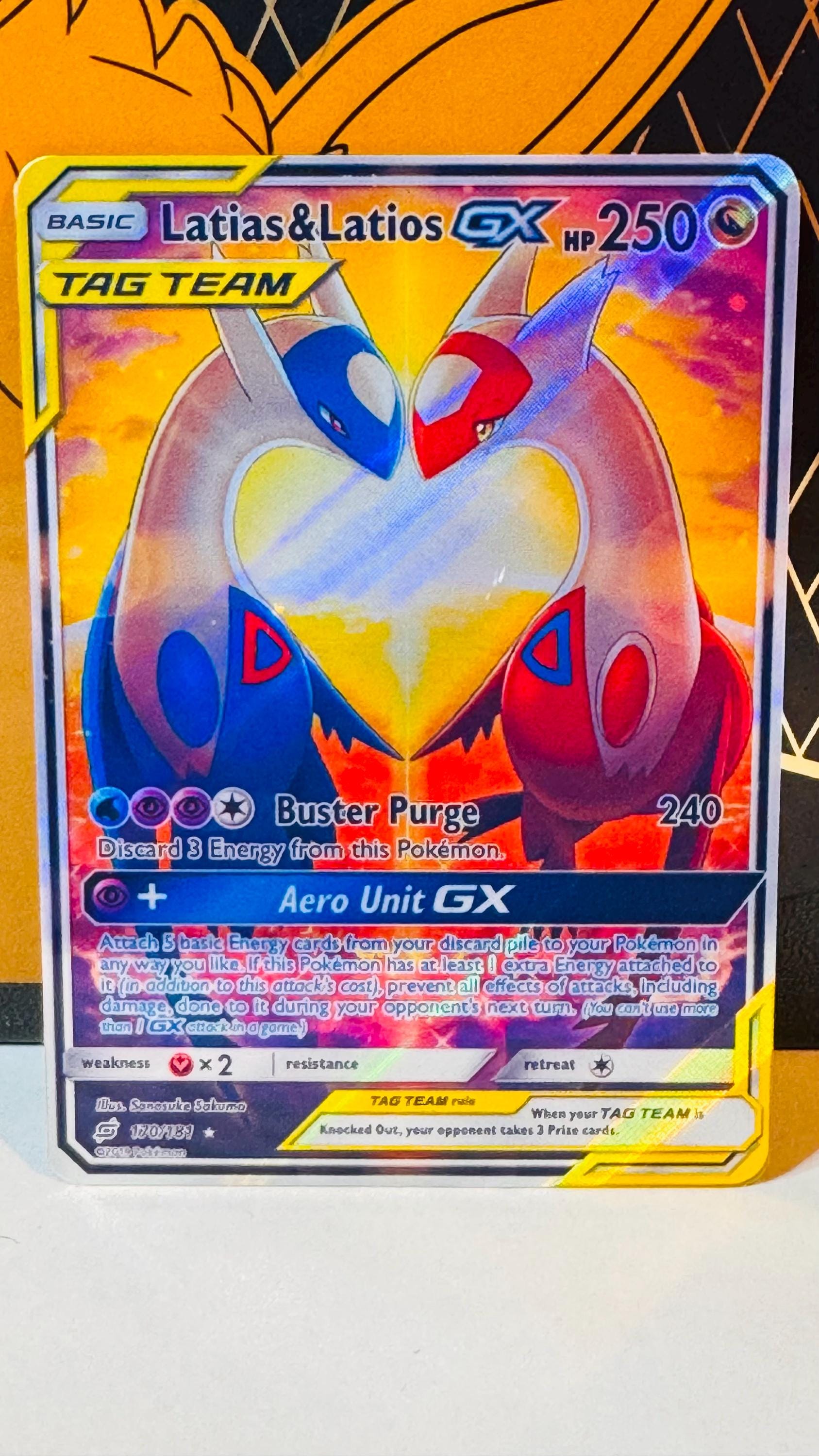 Latias Latios GX 105/095 SR SM9 Tag Bolt Pokemon Card