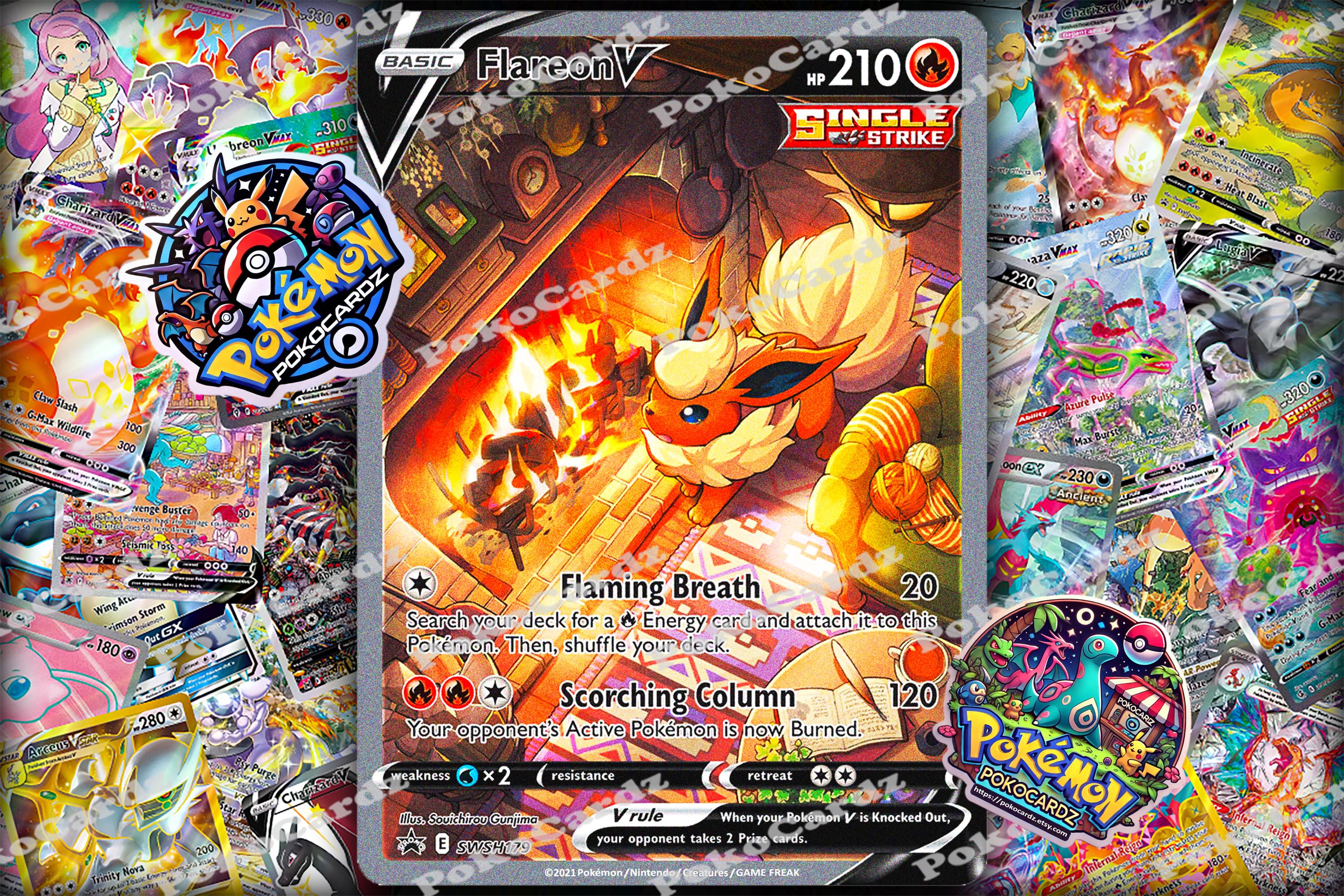 Flareon V · Sword & Shield Promos #SWSH179 Proxy Card Full Holo - Etsy
