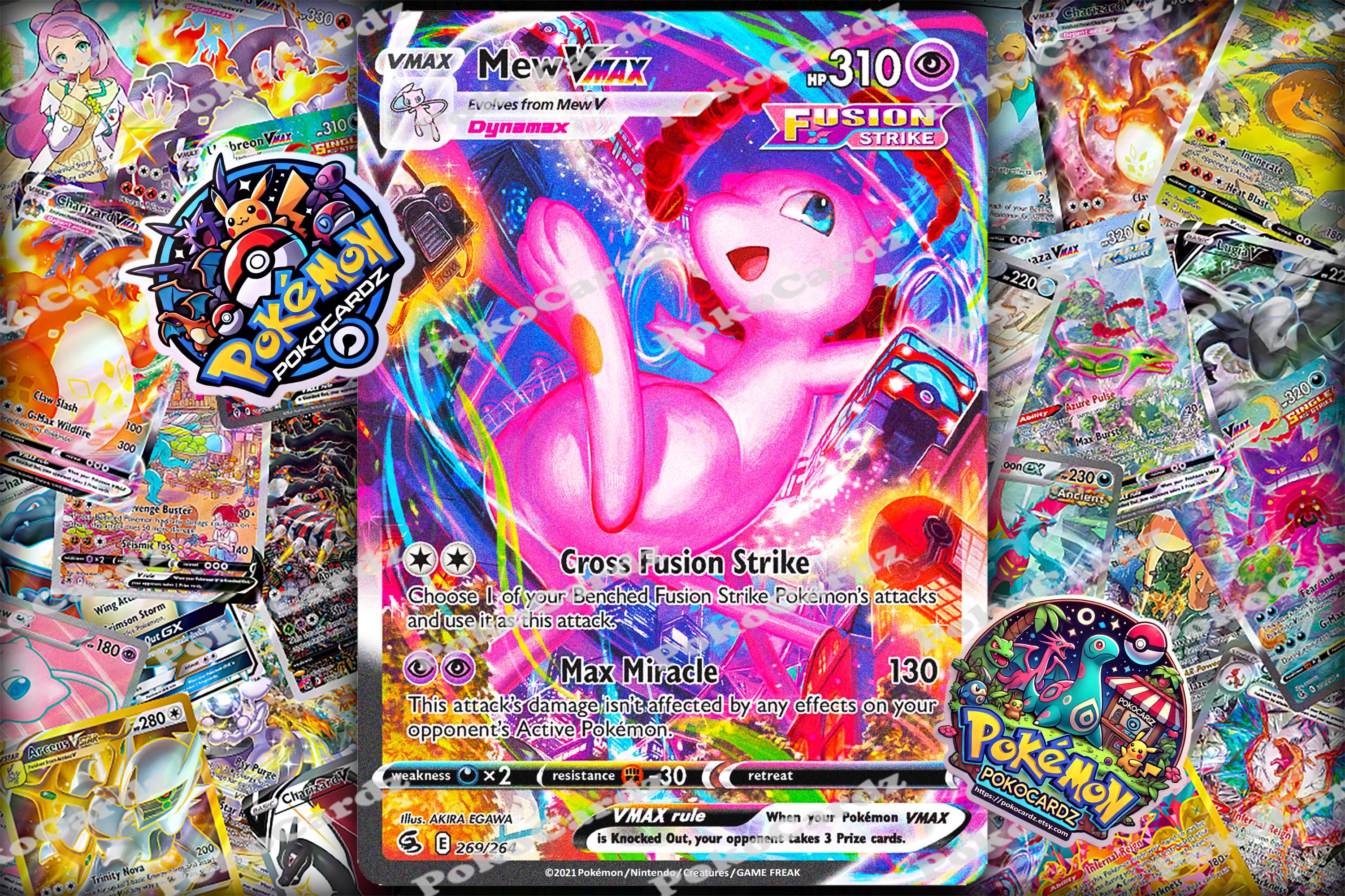 Mew VMAX · Fusion Strike (FST) #269 Proxy Card - Etsy