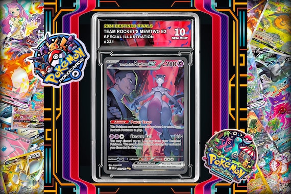 Team Rocket's Mewtwo Ex  Destined Rivals (DRI) #231 Proxy Card + Grading  Slab + Custom Label-(full Holographic) - Etsy Norway
