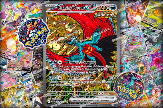 is roaring moon a rare pokemon card 【Pokemon Card】ROARING MOON EX【SAR】(218/187) (SV8a) Japanese PSA10