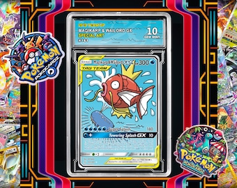 Magikarp i Wailord-GX · Team Up (TEU) #161 Proxy + Płyta niwelacyjna + Niestandardowa etykieta-(W pełni holograficzna)