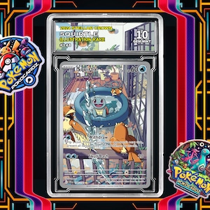 Squirtle · Stellar Crown (SCR) #148 Proxy Card + Grading Slab + Custom Label-(Full Holographic)