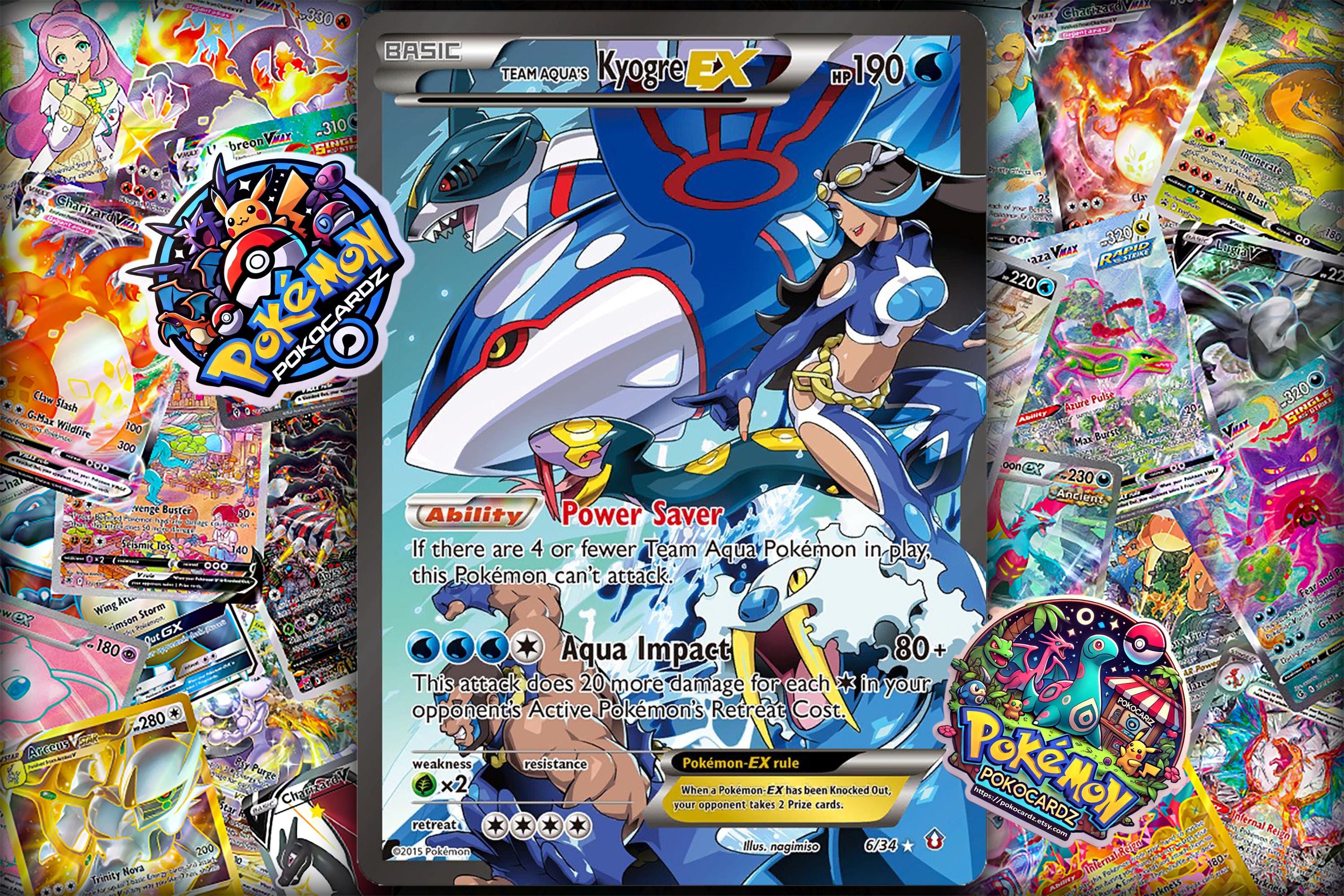 Team Aqua's Kyogre-ex · Double Crisis (DCR) #6 Proxy Card