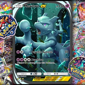 Mewtwo ex #282 - Apex Genético - Pokémon Pocket - Cartão Proxy