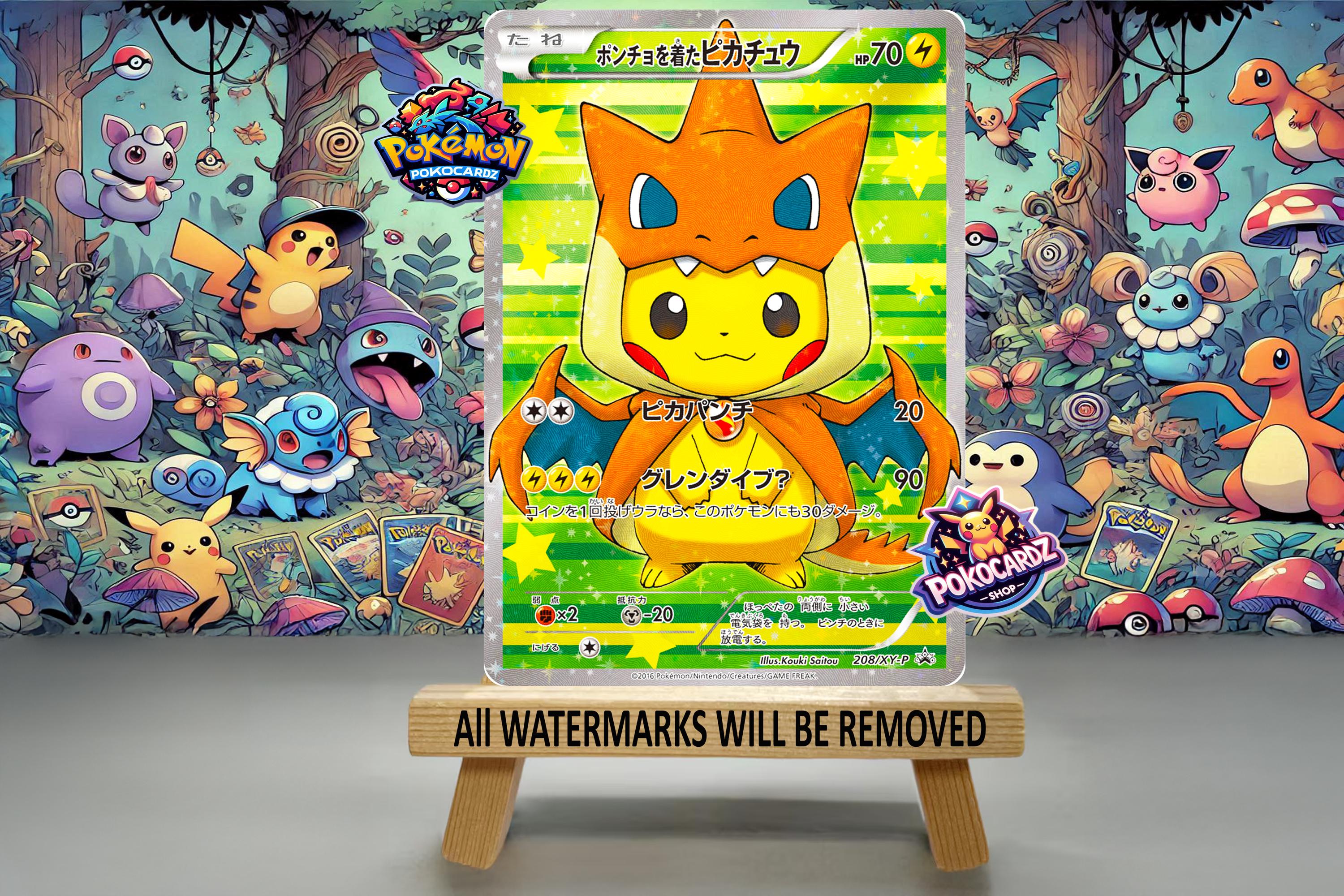 Poncho-wearing Pikachu - XY-P Promo 208 - Proxy Card - Etsy
