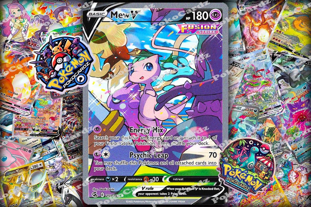 all pokemon fusion strike cards Bescards Includes 10 official Pokmon cards Features Fusion Strike battle style Focuses on team synergy and creative play combinations Mew V Fusion Strike