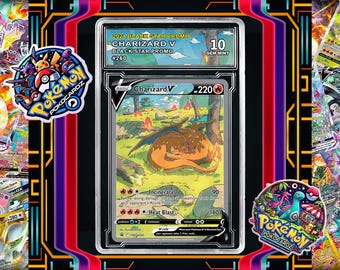 Charizard V · Sword & Shield Promos #SWSH260 Proxy Card + Grading Slab + Custom Label-(Full Holographic)