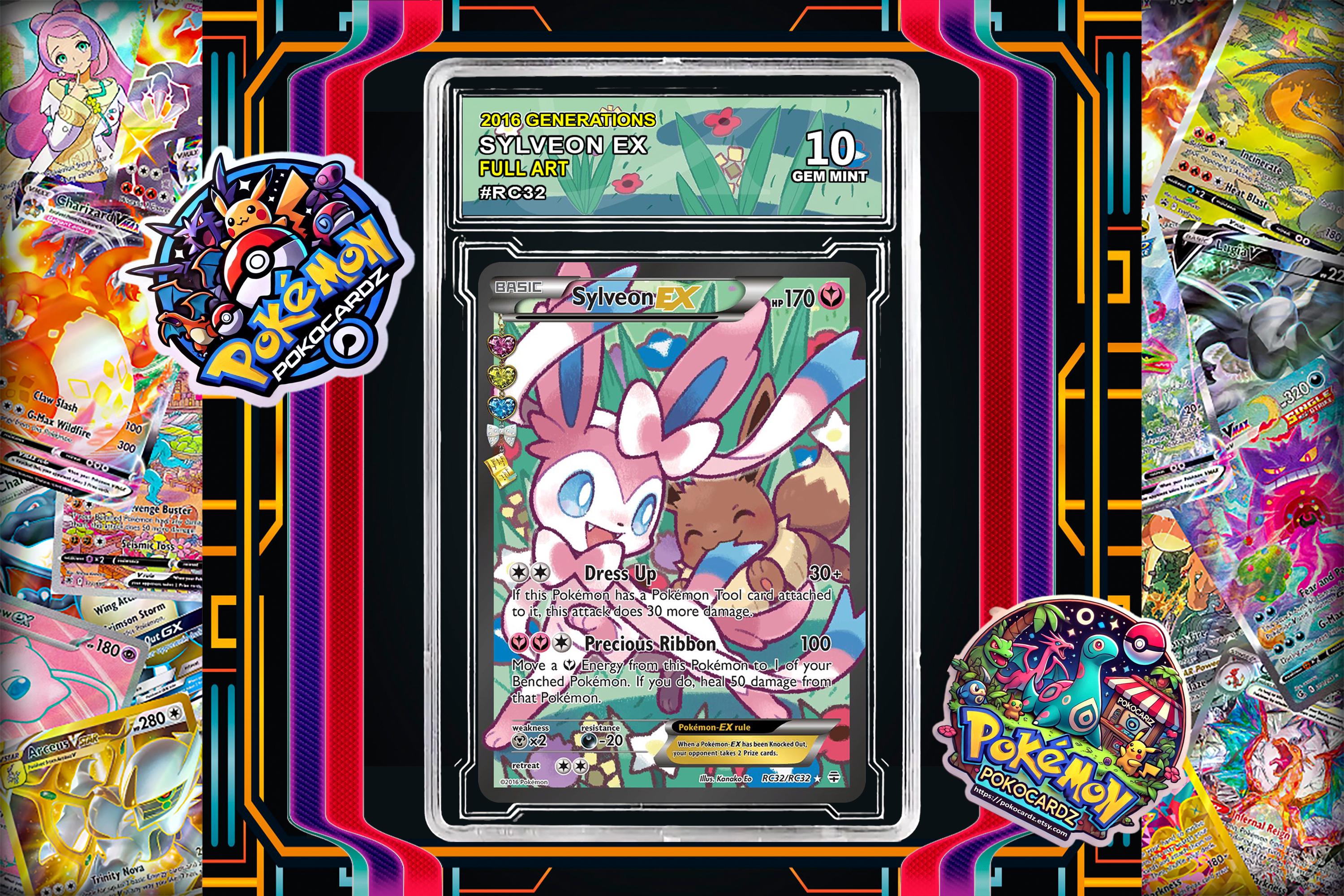 Sylveon-ex · Generations (GEN) #RC32 Proxy Card + Grading Slab +