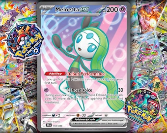 Proxy - Black & White Mythical - Meloetta EX Full Art Rare - Special Art  [167/086] Textured Holographic Print ENG - Etsy