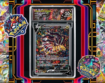 Giratina V · Lost Origin (LOR) #186 Proxy Card + Grading Slab + Custom Label-(Full Holographic)