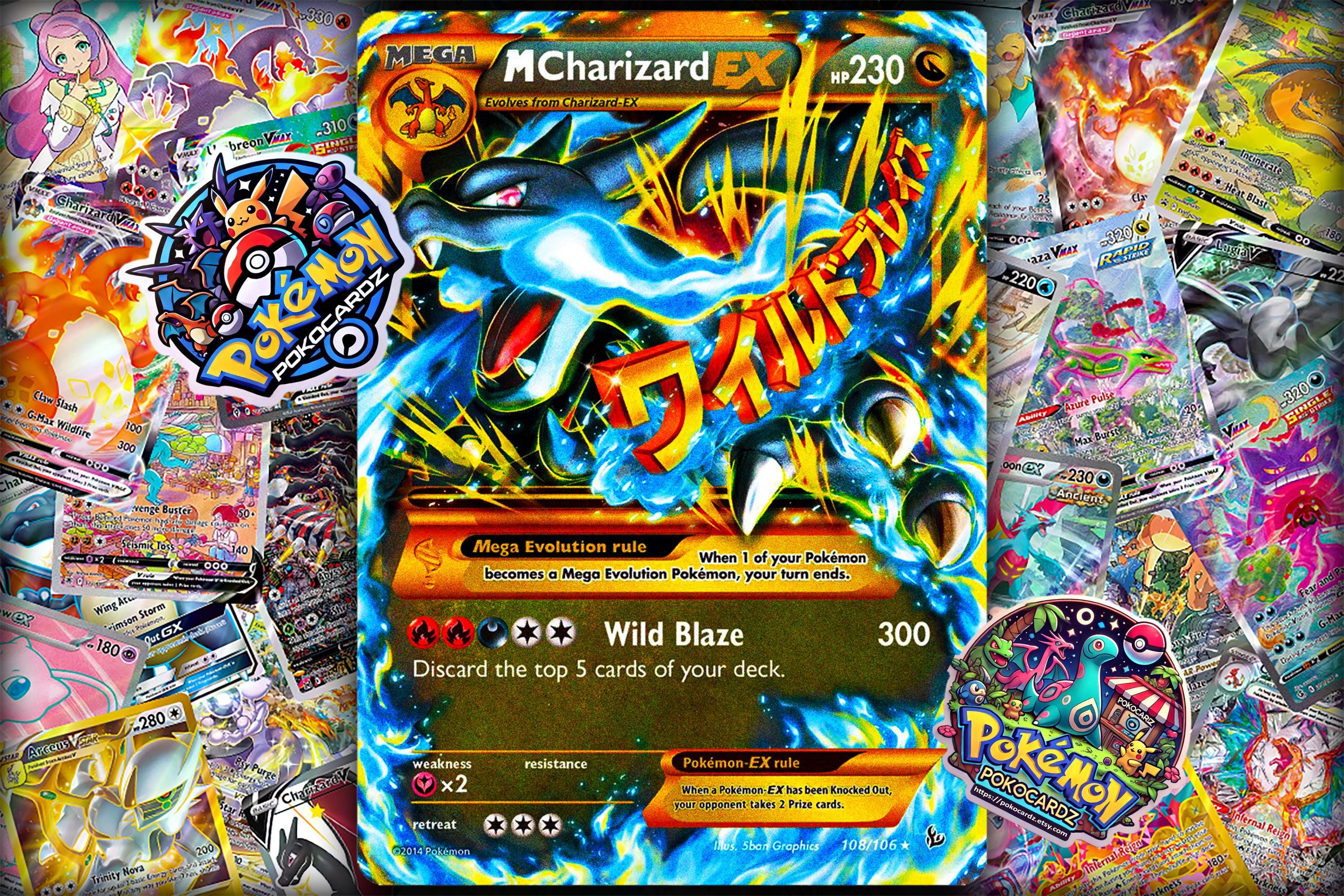 M Charizard-ex · Flashfire (FLF) #108 Proxy Card Full Holo - Etsy