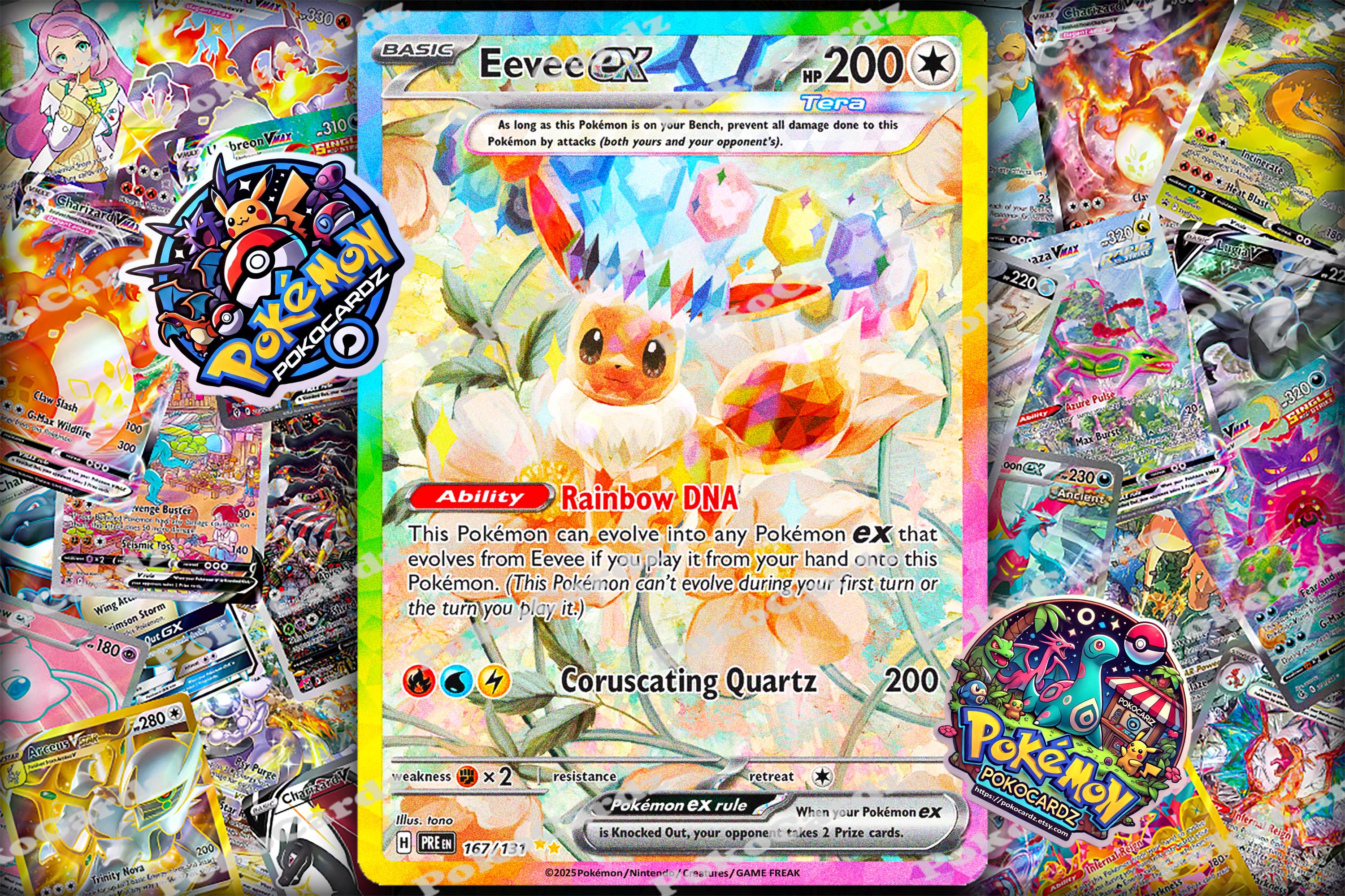 Eevee Ex · Prismatic Evolutions (PRE) #167 Proxy Card - Etsy