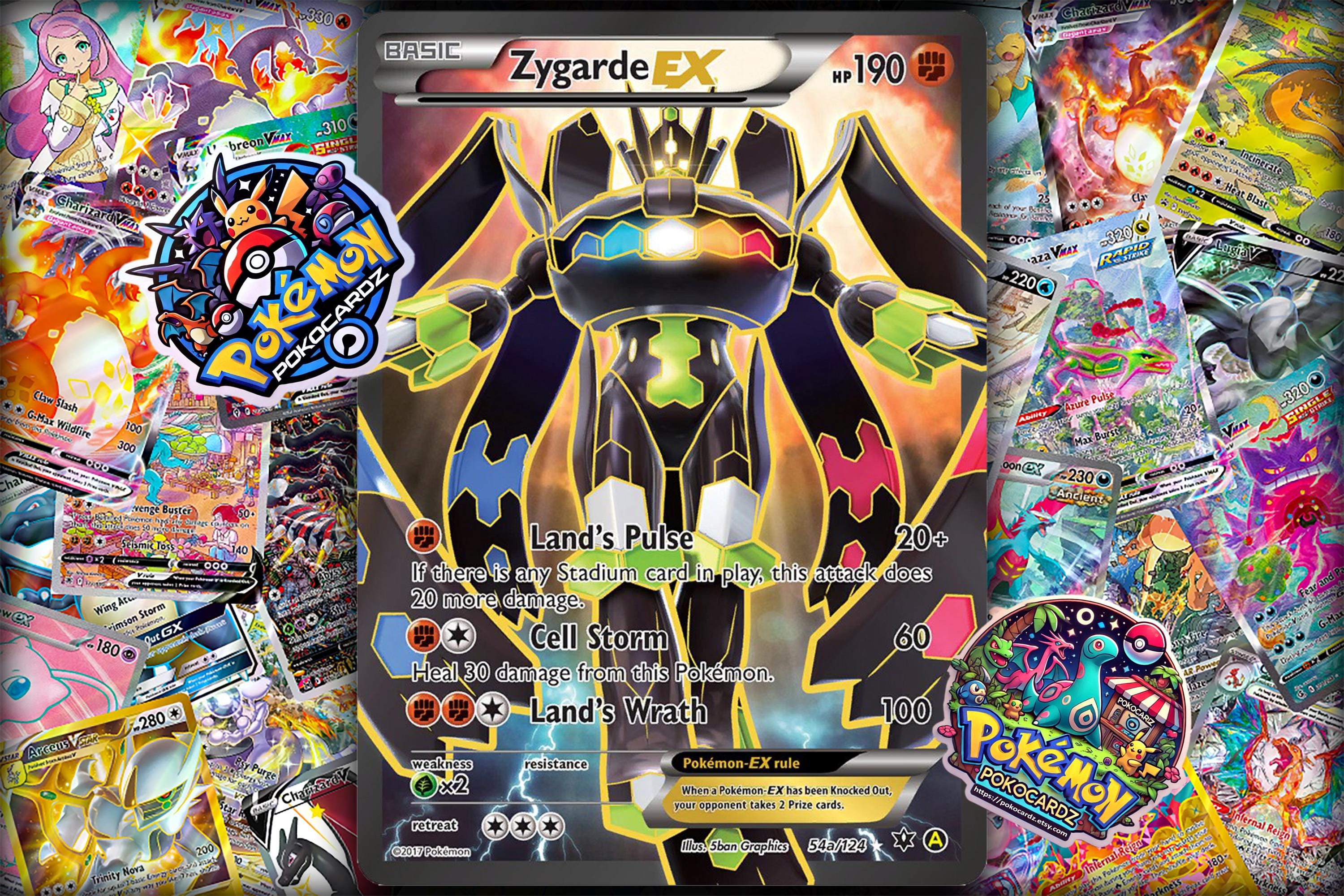 Zygarde-ex · Fates Collide (FCO) #54a Proxy Card - Etsy