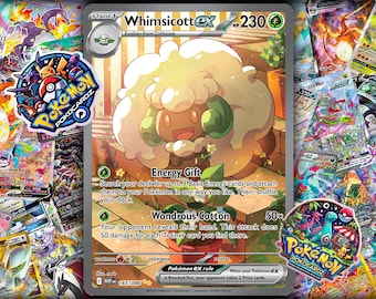 whimsicott pokemon card Pokemon Card Whimsicott ex SR SAR 159 167/86 sv11W White Flare Japanes   GLIT Japanese Hobby Shop