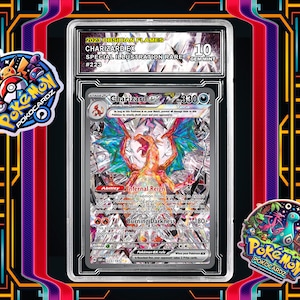 Charizard ex · Obsidian Flames (OBF) #223 Proxy Card + Grading Slab + Custom Label-(Full Holographic)